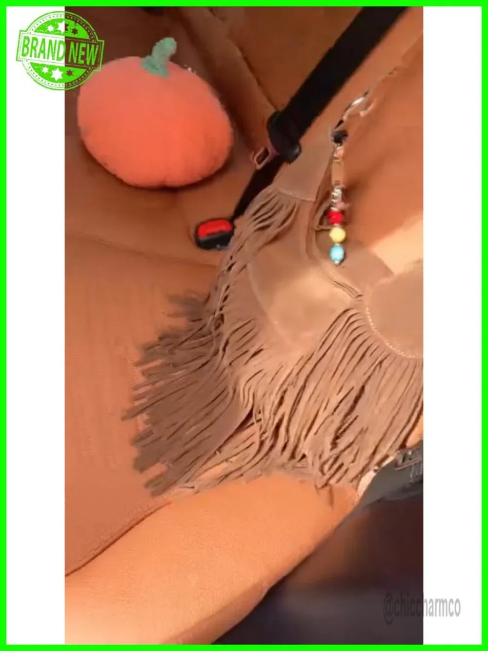 Vegan Suede Fringe Hobo Bag Crossbody Tassel Hippie Purse